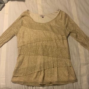Gold metallic shimmer blouse